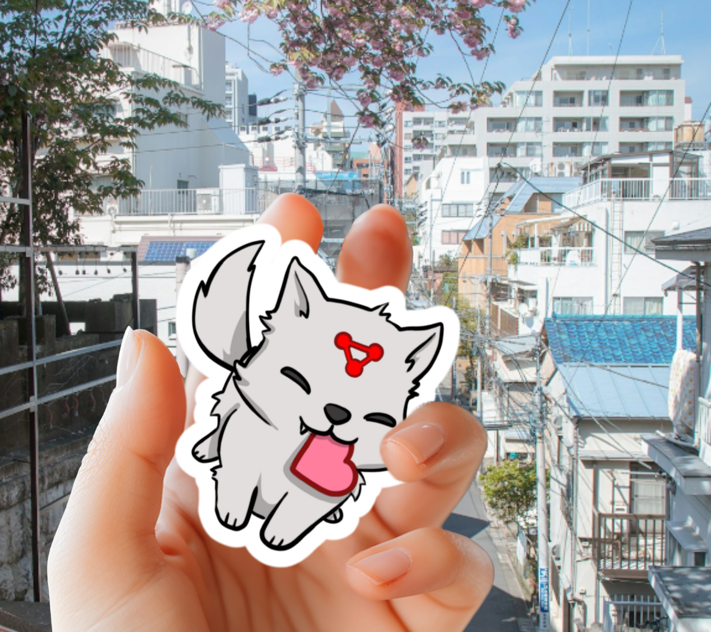 Vinyl Sticker - White Divine Dog