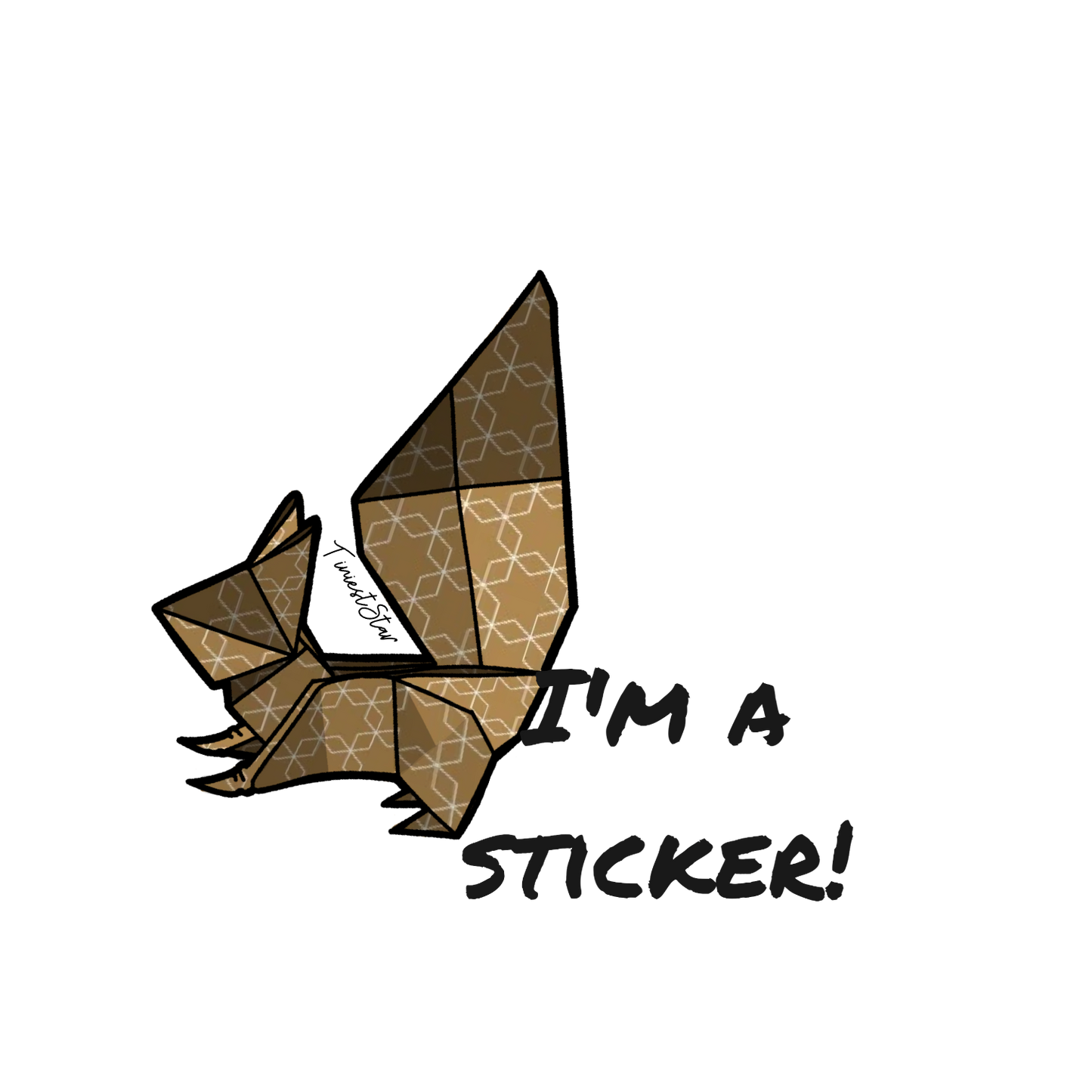 Vinyl Sticker - Origami Squirrel