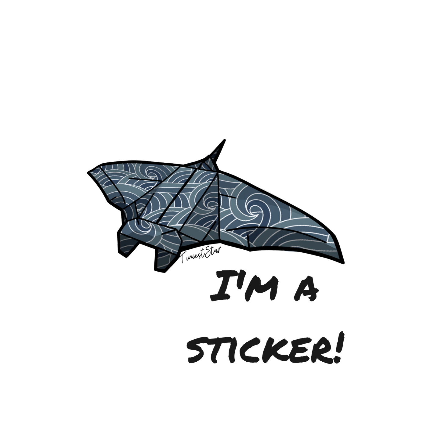 Vinyl Sticker - Origami Manta