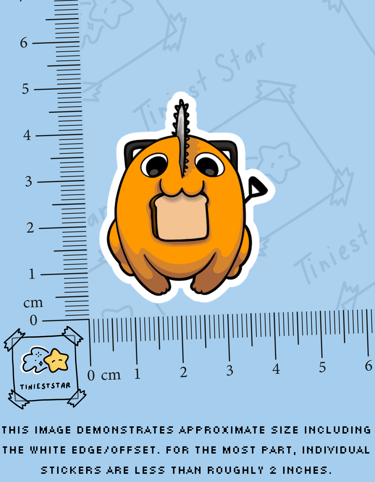 Vinyl Sticker - Pochita has Toast