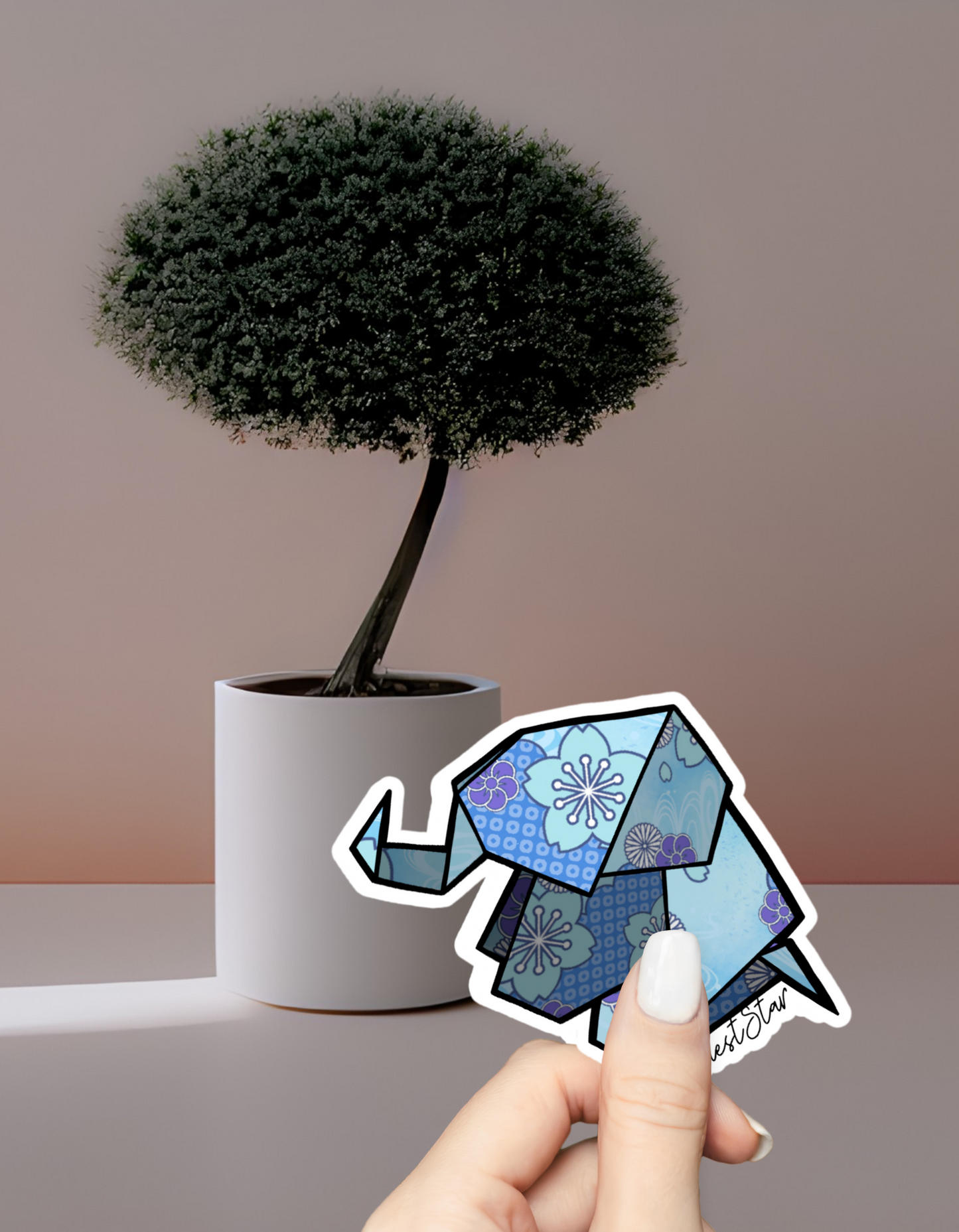 Vinyl Sticker - Origami Elephant