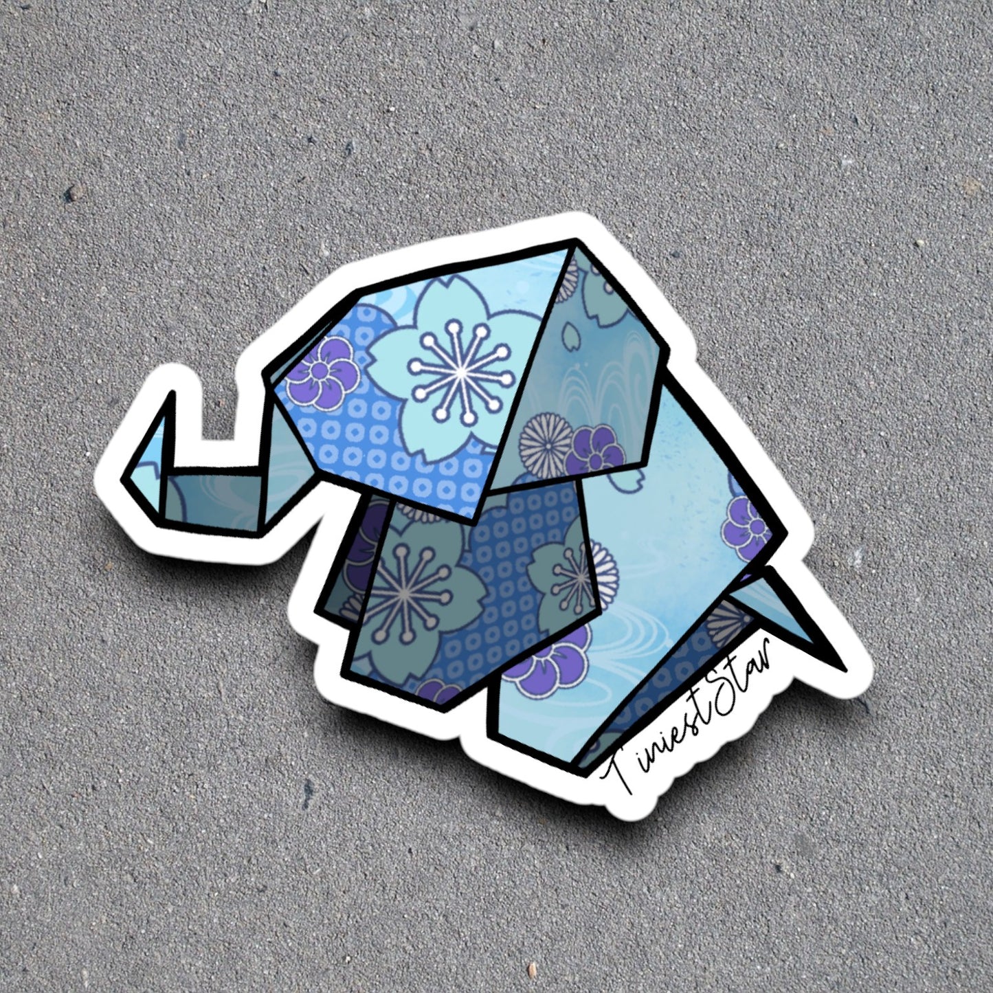 Vinyl Sticker - Origami Elephant