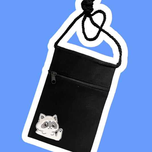 Tote - Friendly Neighborhood Raccoon Canvas Rope Pouch