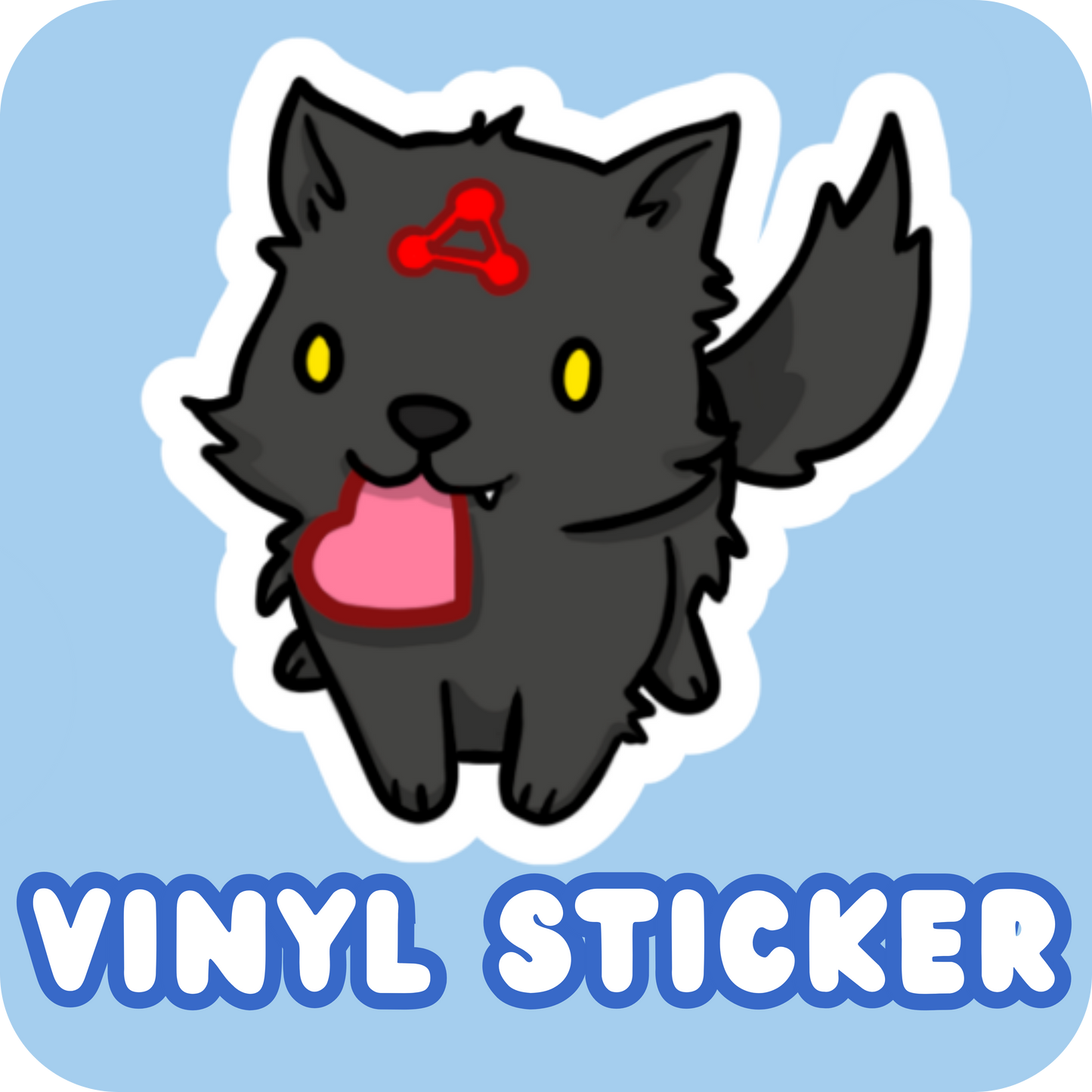 Vinyl Sticker - Black Divine Dog