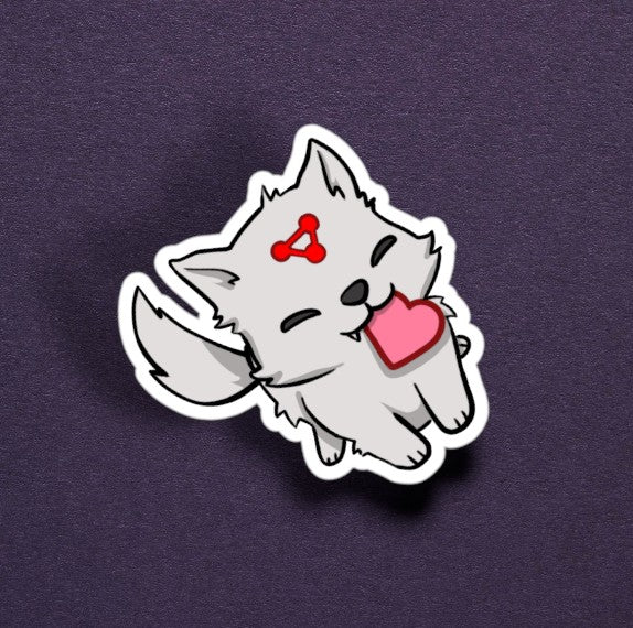 Vinyl Sticker - White Divine Dog