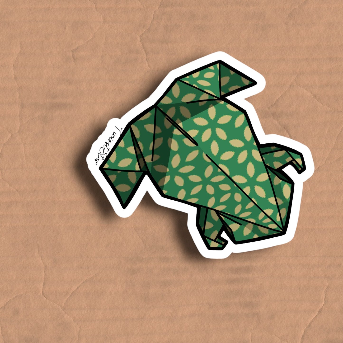 Vinyl Sticker - Origami Frog