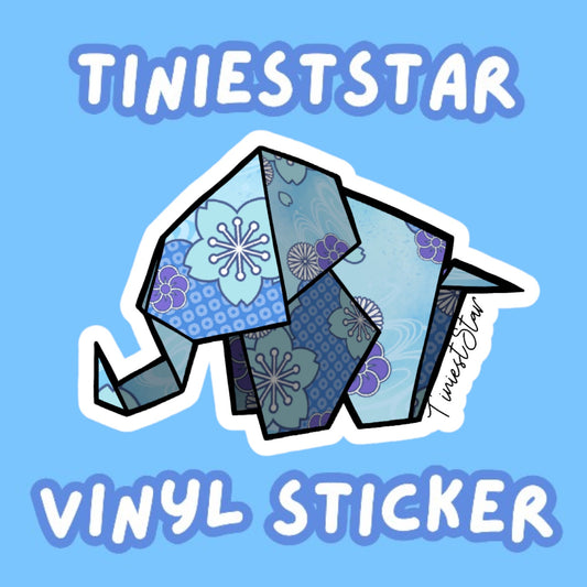 Vinyl Sticker - Origami Elephant
