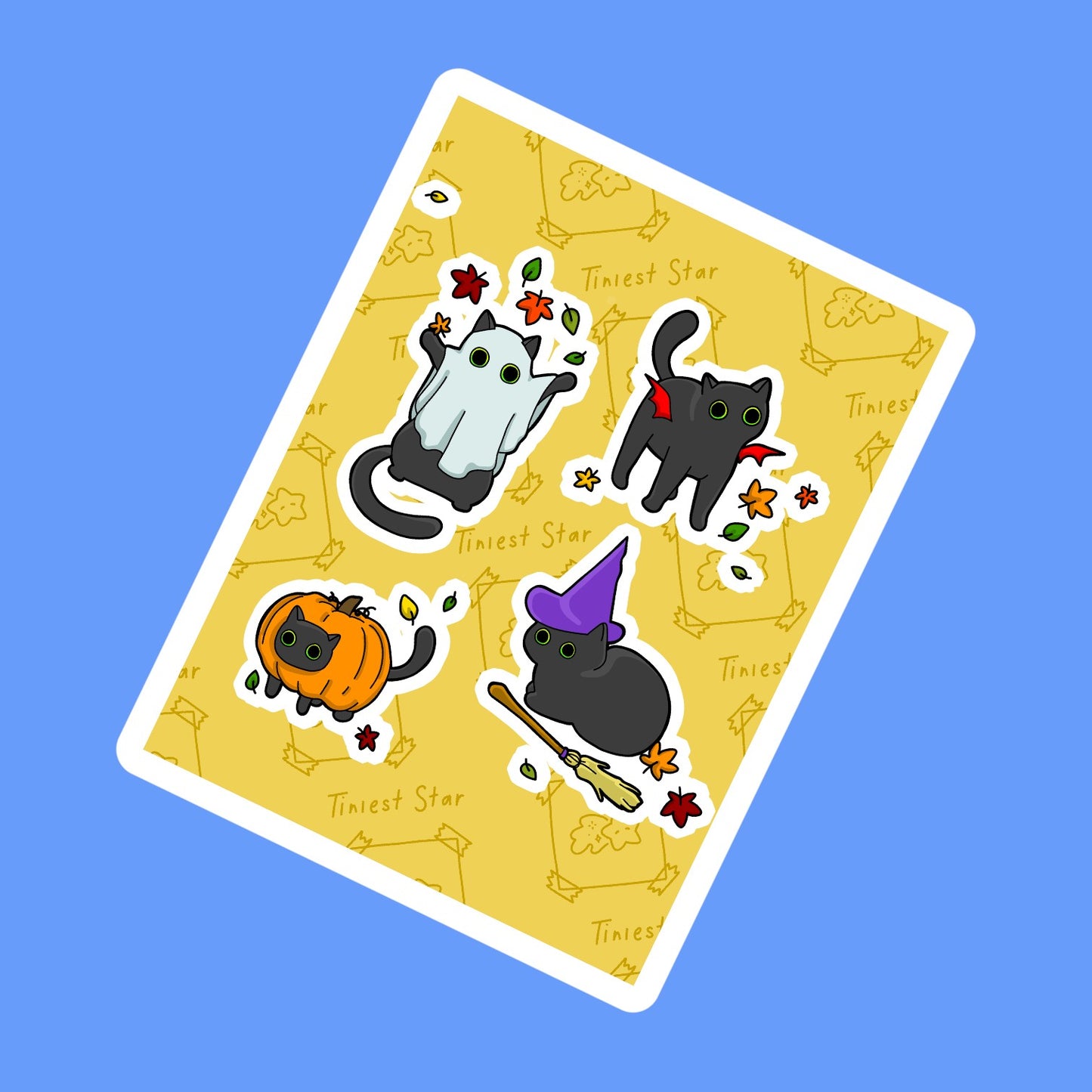 Vinyl Sticker Sheet - Halloween Cats