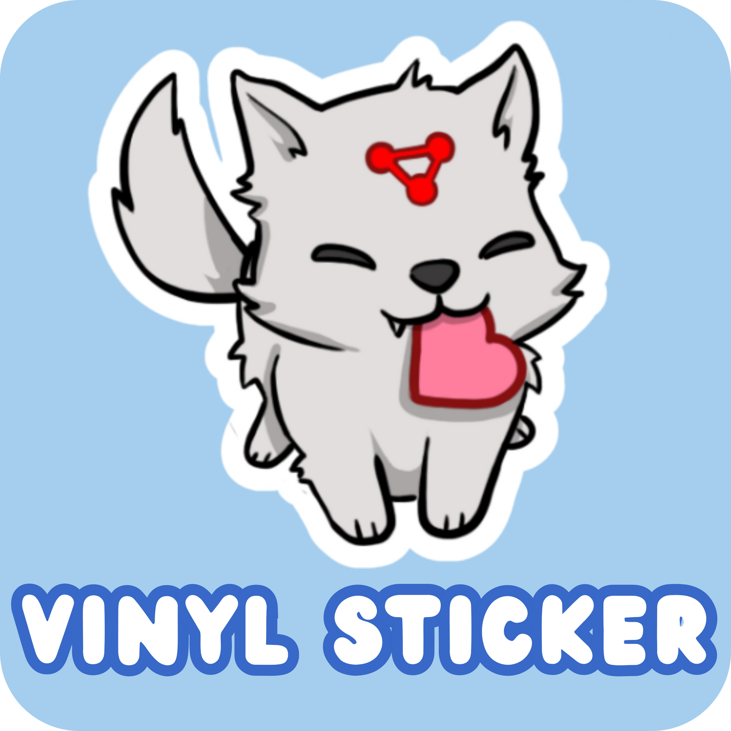 Vinyl Sticker - White Divine Dog